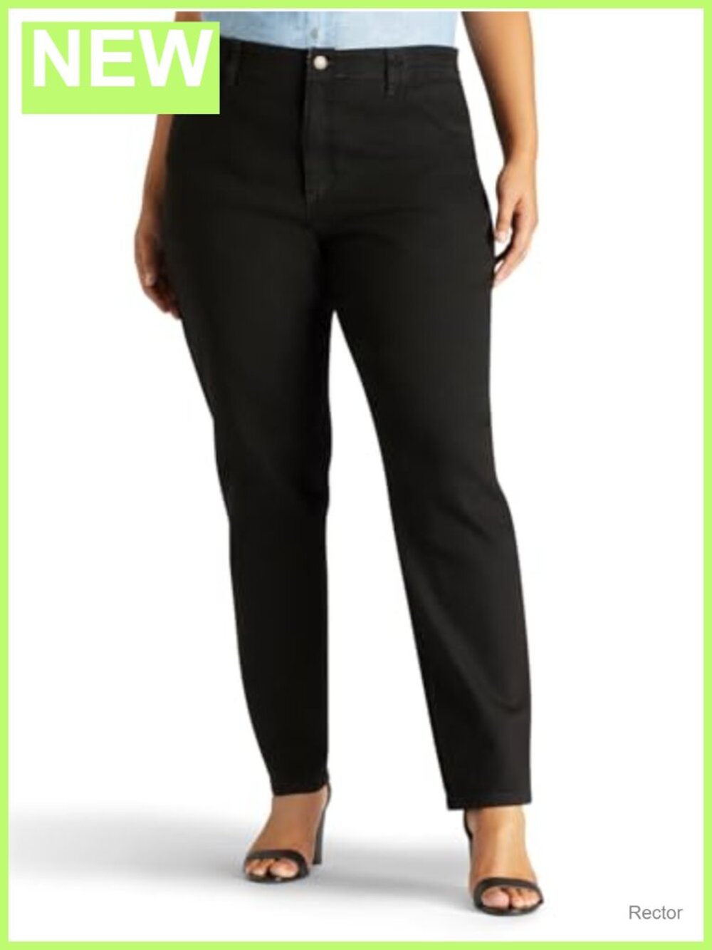 Women's Plus Size Relaxed Fit Side Elastic Tapered Leg High Rise Jeans